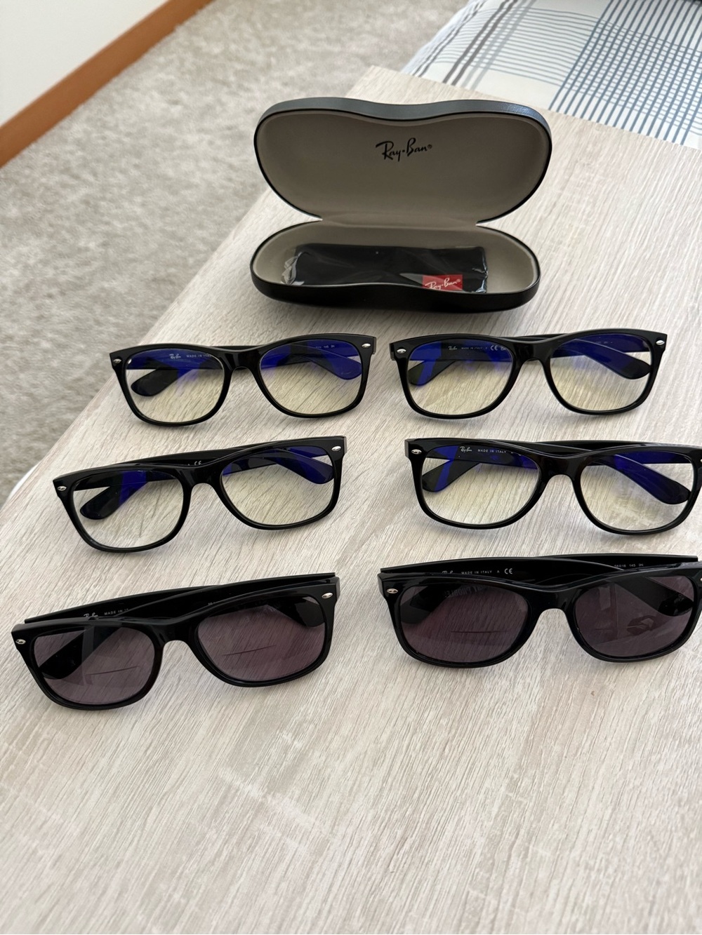 Ray-Ban Black Wayfarer Style Sunglasses and Blue-Light Glasses Set